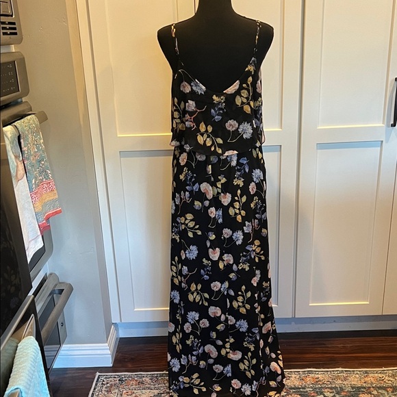 Forever 21 Black Maxi Dress with Floral Print M - Picture 6 of 8